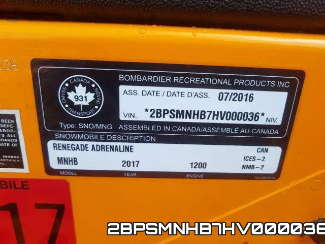 2BPSMNHB7HV000036 фото 2