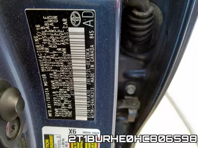 2T1BURHE0HC806598 фото 2