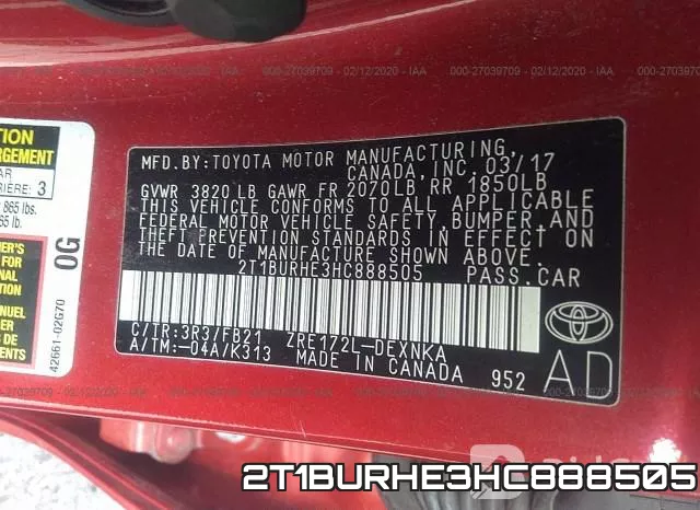 2T1BURHE3HC888505 фото 10