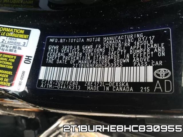 2T1BURHE8HC830955 фото 2