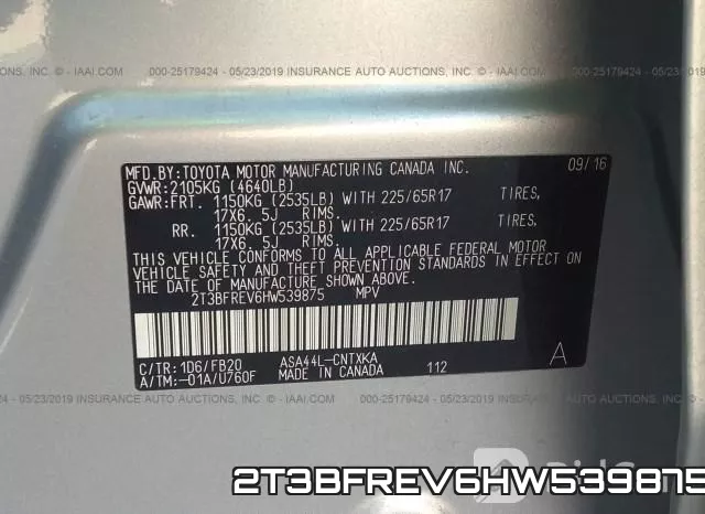 2T3BFREV6HW539875 фото 10