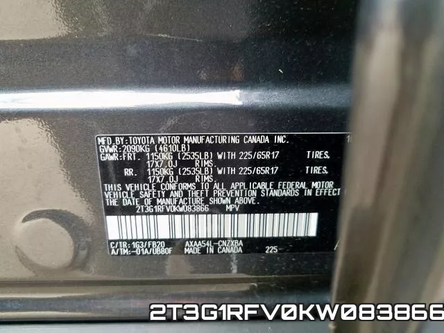 2T3G1RFV0KW083866 фото 2
