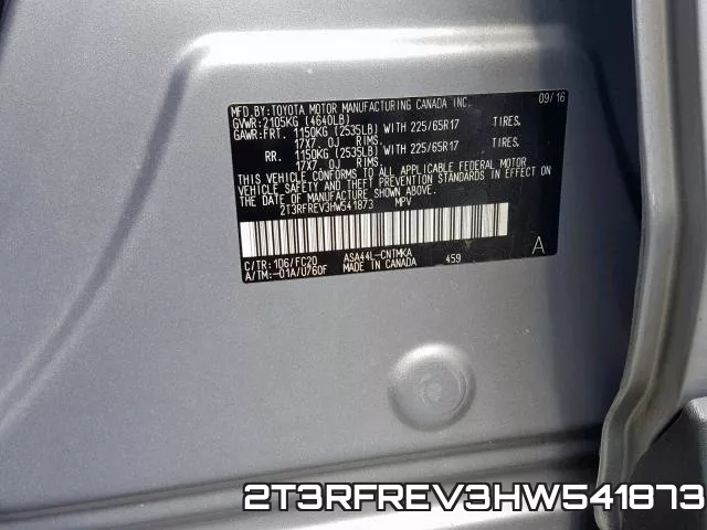 2T3RFREV3HW541873 фото 2