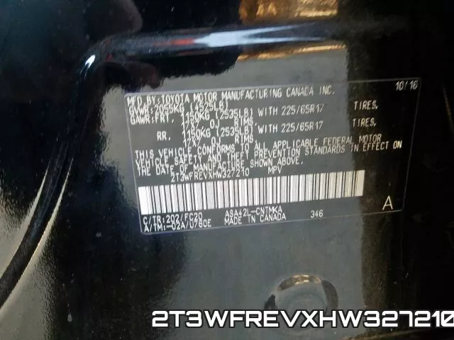 2T3WFREVXHW327210 фото 2