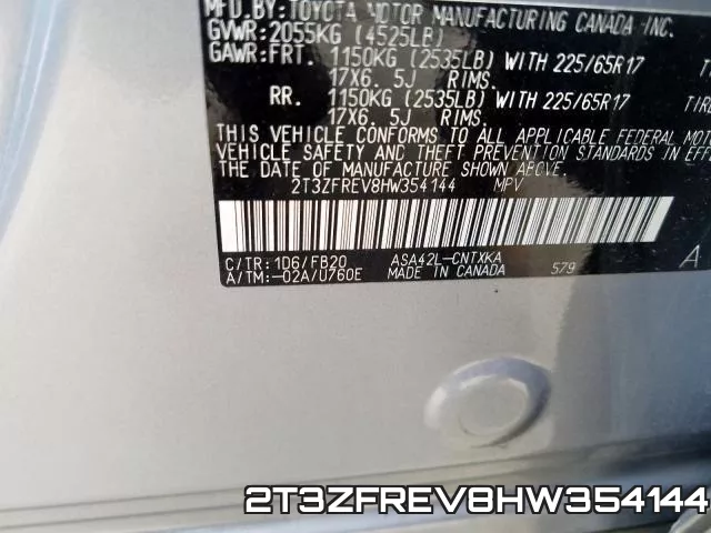2T3ZFREV8HW354144 фото 2