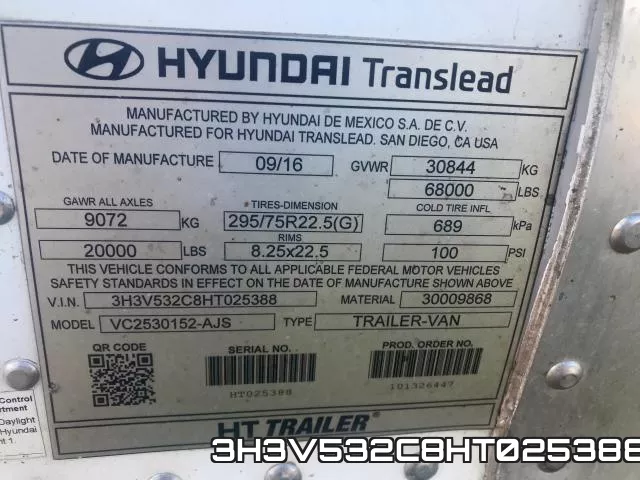 3H3V532C8HT025388 фото 2