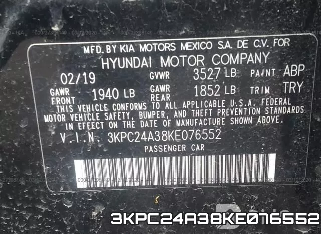 3KPC24A38KE076552 фото 10