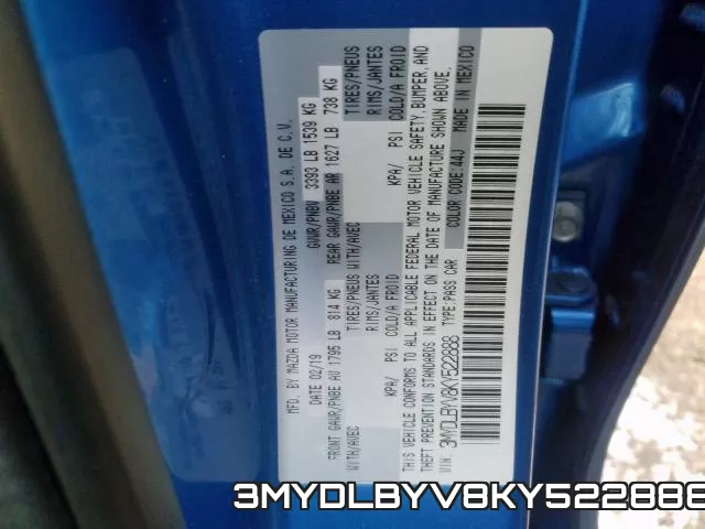 3MYDLBYV8KY522888 фото 2