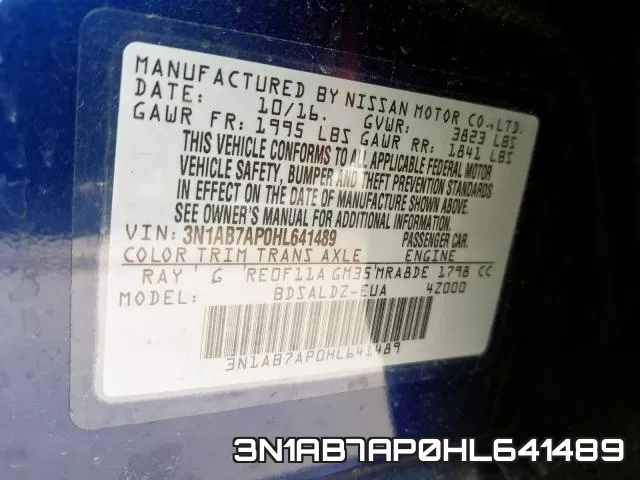 3N1AB7AP0HL641489 фото 2
