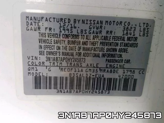 3N1AB7AP0HY245873 фото 2