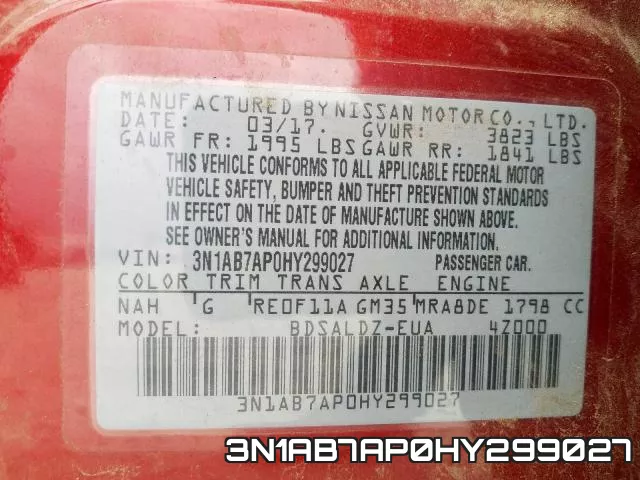 3N1AB7AP0HY299027 фото 2
