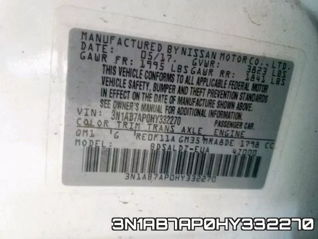 3N1AB7AP0HY332270 фото 2
