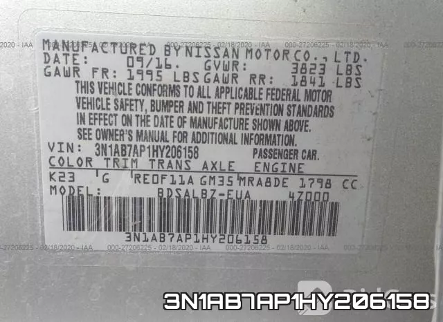3N1AB7AP1HY206158 фото 10