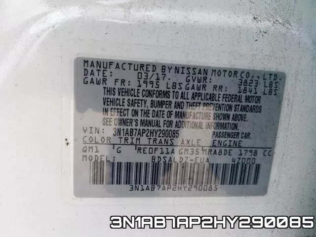 3N1AB7AP2HY290085 фото 2