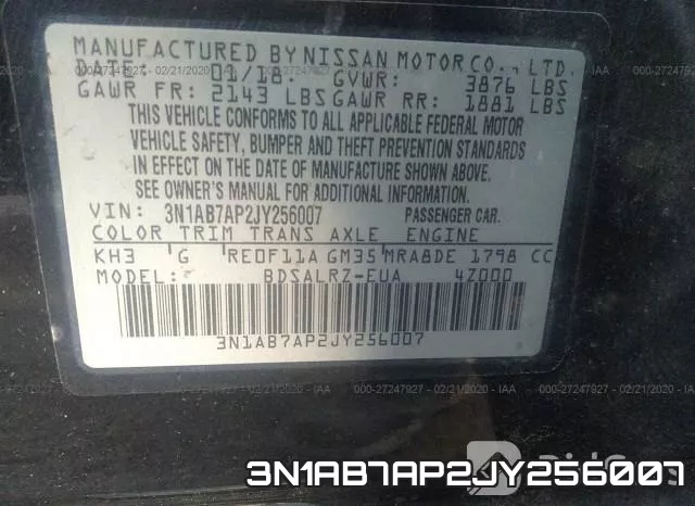 3N1AB7AP2JY256007 фото 10