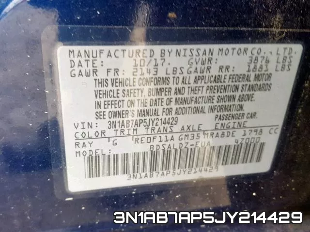 3N1AB7AP5JY214429 фото 2