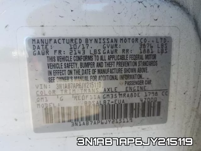 3N1AB7AP6JY215119 фото 2