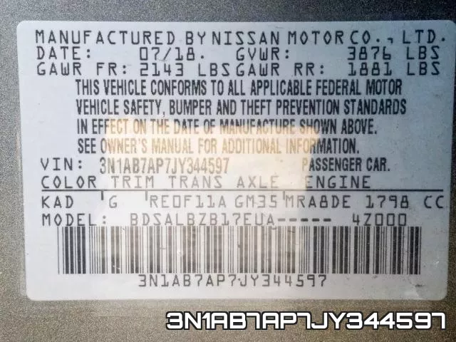 3N1AB7AP7JY344597 фото 2