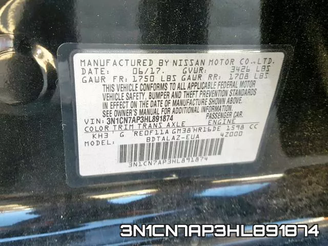 3N1CN7AP3HL891874 фото 2