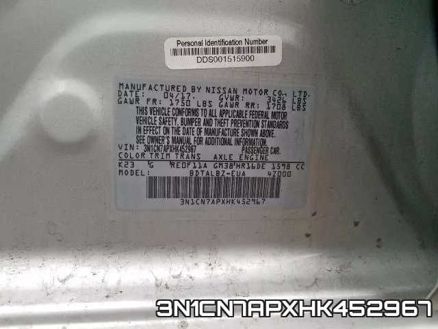 3N1CN7APXHK452967 фото 2