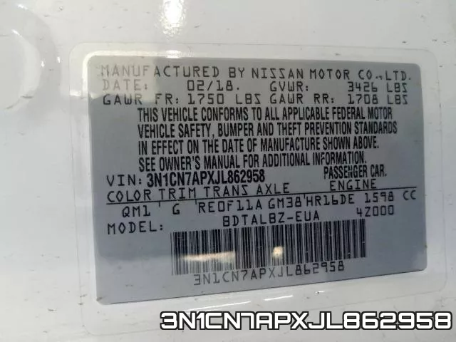 3N1CN7APXJL862958 фото 2
