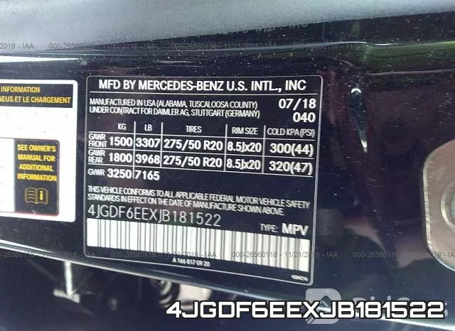 4JGDF6EEXJB181522 фото 10