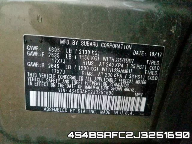 4S4BSAFC2J3251690 фото 2