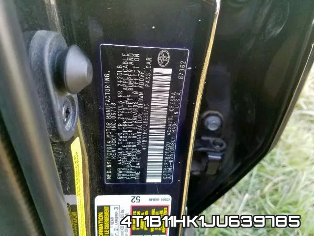 4T1B11HK1JU639785 фото 2