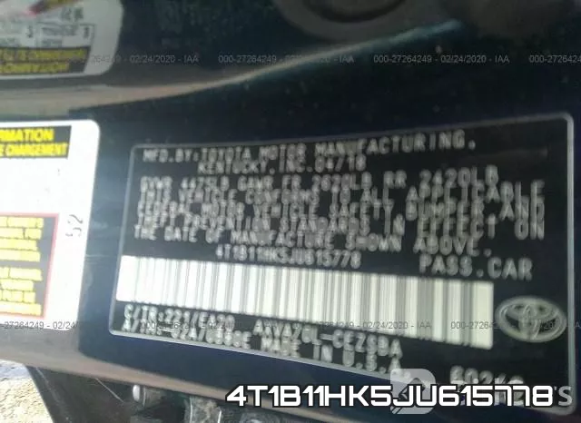 4T1B11HK5JU615778 фото 10