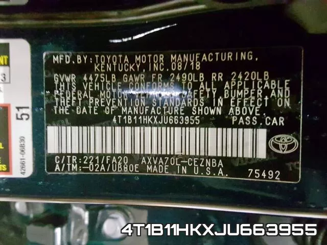 4T1B11HKXJU663955 фото 2