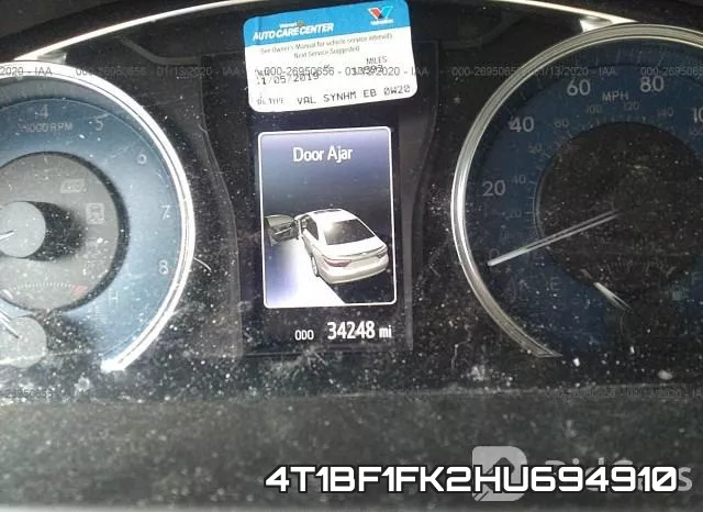 4T1BF1FK2HU694910 фото 8