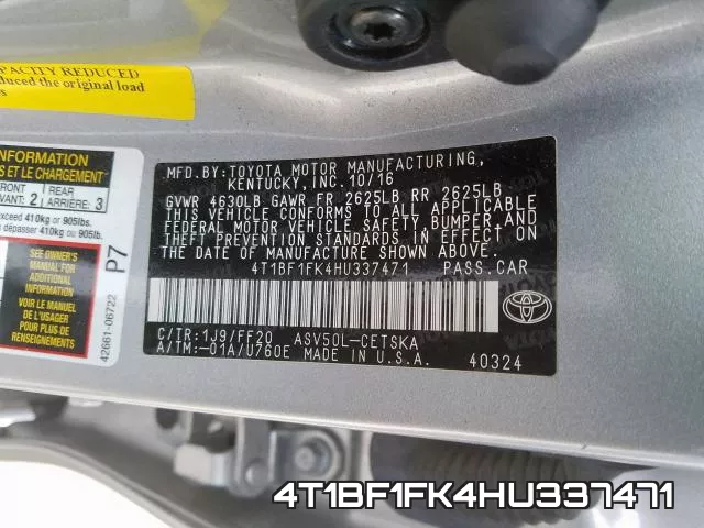 4T1BF1FK4HU337471 фото 2