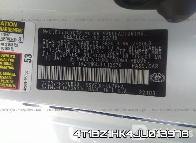 4T1BZ1HK4JU013978 фото 10