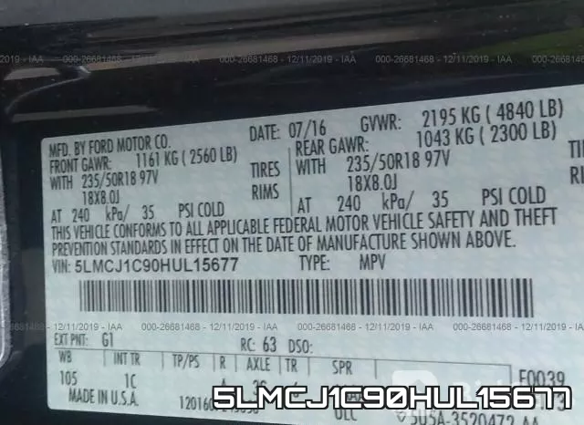 5LMCJ1C90HUL15677 фото 10