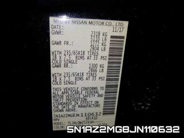 5N1AZ2MG8JN110632 фото 2