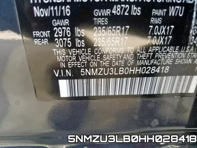 5NMZU3LB0HH028418 фото 2