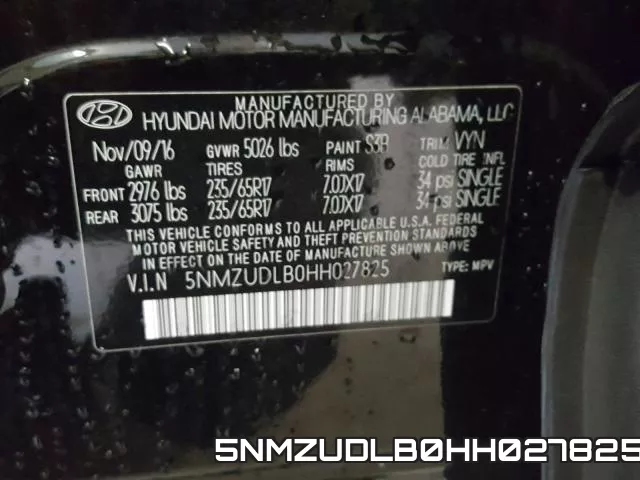 5NMZUDLB0HH027825 фото 2