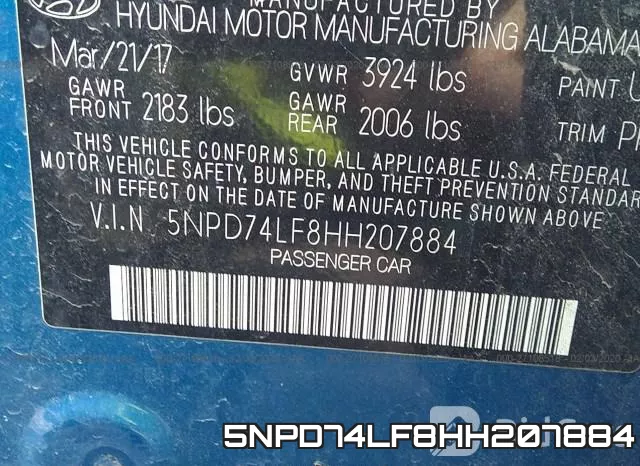 5NPD74LF8HH207884 фото 10