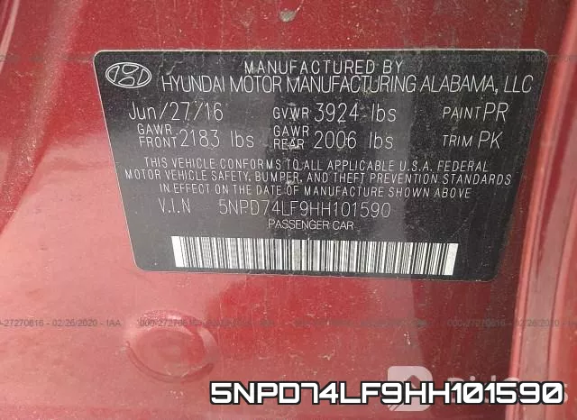 5NPD74LF9HH101590 фото 10