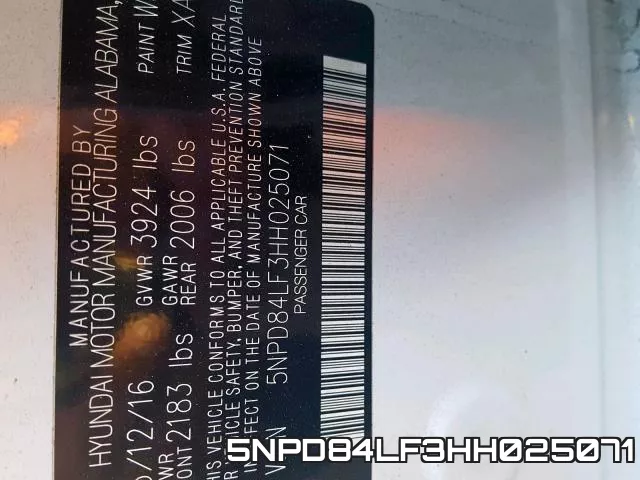 5NPD84LF3HH025071 фото 2