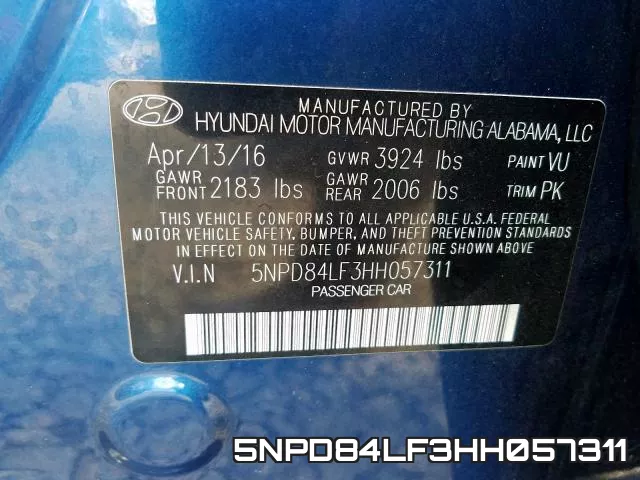 5NPD84LF3HH057311 фото 2