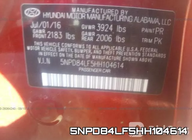 5NPD84LF5HH104614 фото 10