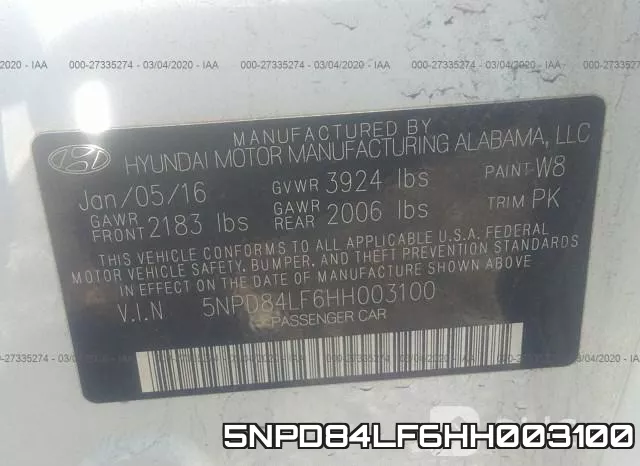 5NPD84LF6HH003100 фото 10