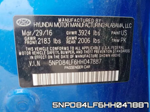 5NPD84LF6HH047887 фото 2