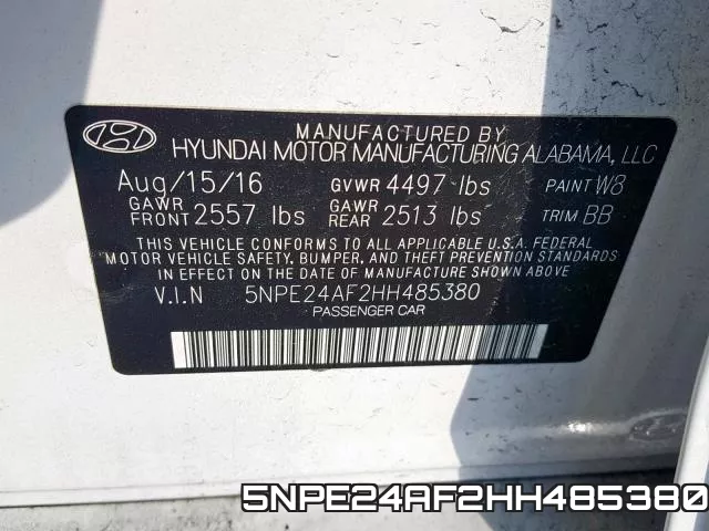 5NPE24AF2HH485380 фото 2