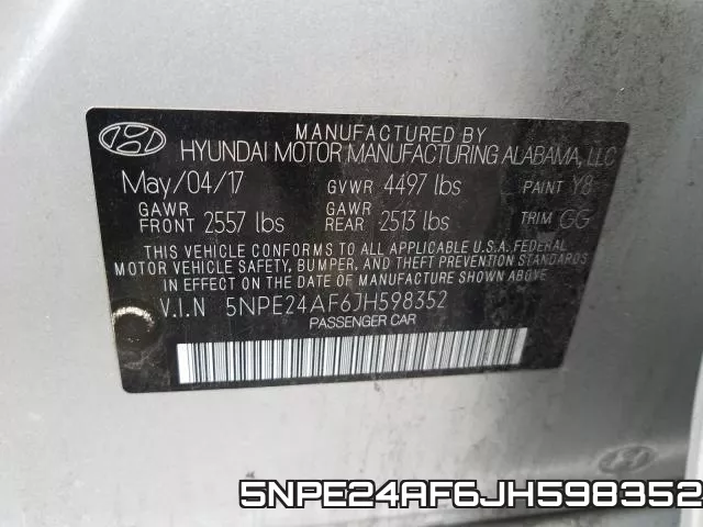 5NPE24AF6JH598352 фото 2