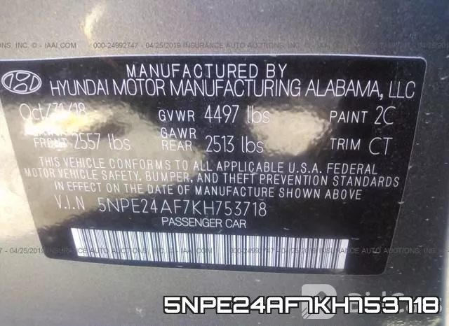5NPE24AF7KH753718 фото 10