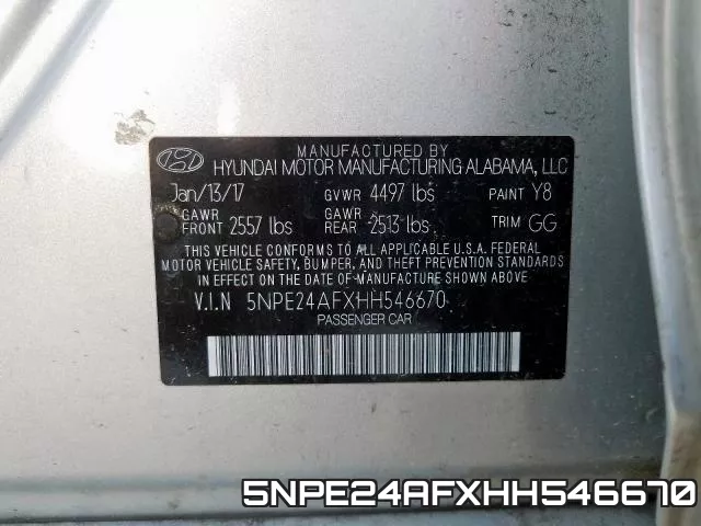 5NPE24AFXHH546670 фото 2