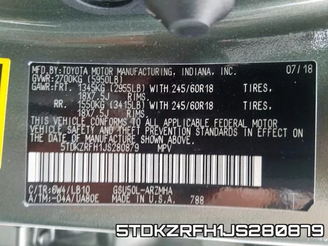 5TDKZRFH1JS280879 фото 2