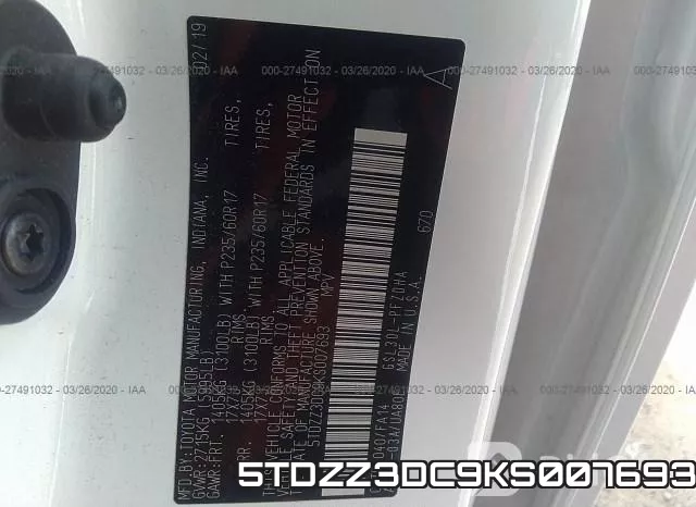 5TDZZ3DC9KS007693 фото 10